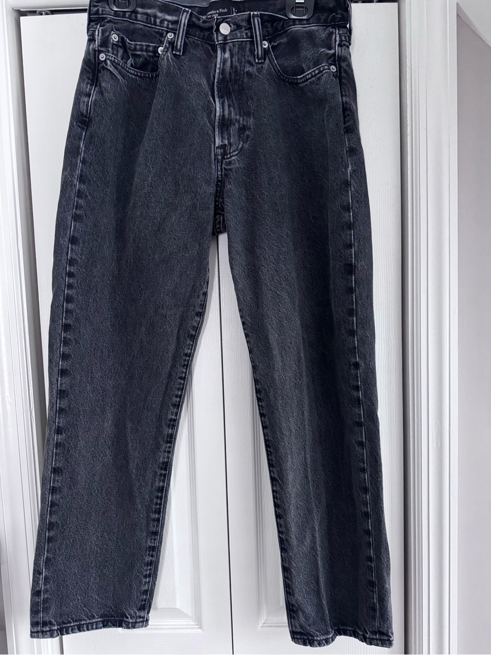 Men’s Black Abercrombie 90s Loose Straight-Leg Jeans